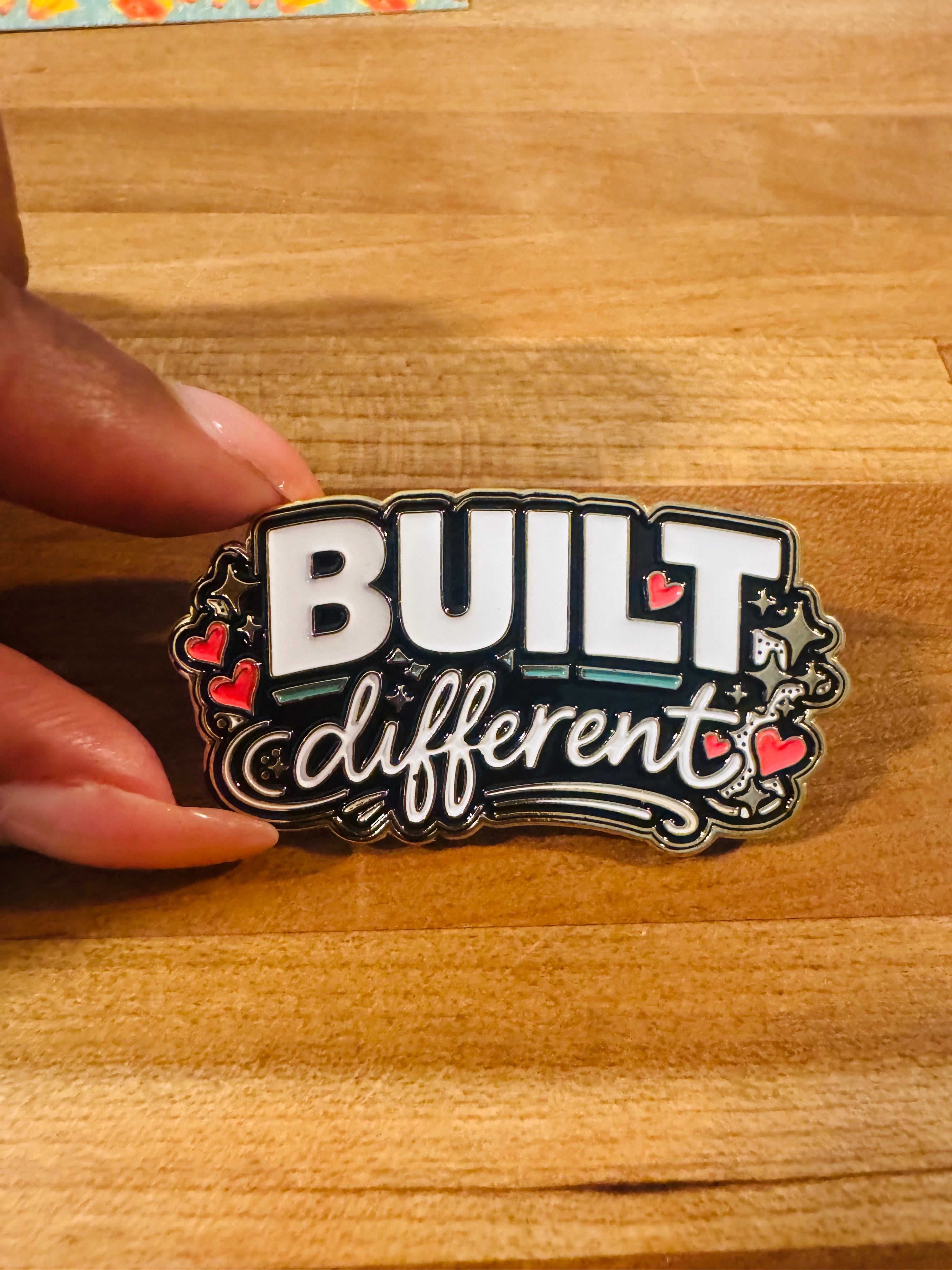 Something Different Pin Built Different Enamel Pin – Poppy + Monarch