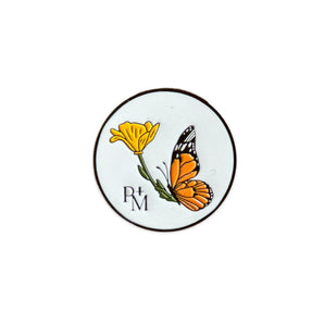 Poppy + Monarch Logo Enamel Pin